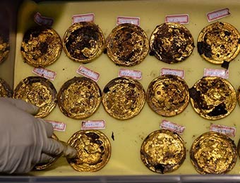 海昏侯墓出土金餅達(dá)285枚　數(shù)量為漢墓考古之最
