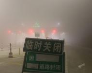 2017年1月4日凌晨，遼寧沈陽街頭大霧彌漫，能見度極差。視覺中國