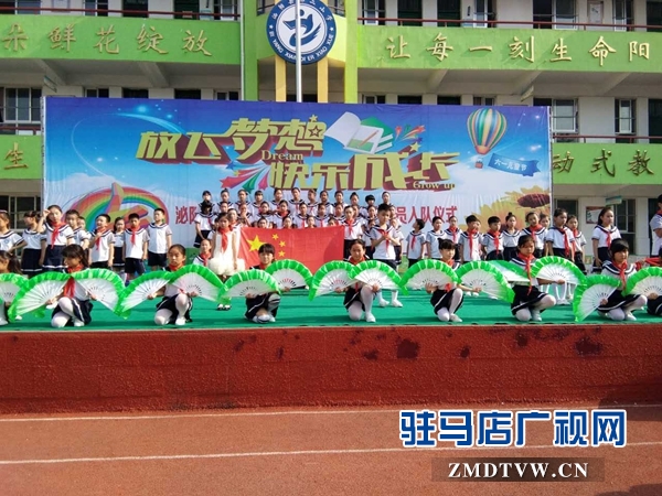泌陽縣第二小學開展了“放飛夢想快樂成長”新隊員入隊儀式