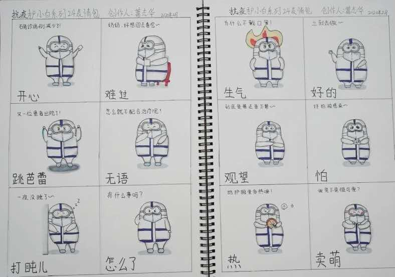 火了！以逆行“白衣天使”為原型 河南11歲小姑娘創(chuàng)作“護(hù)小白”表情包