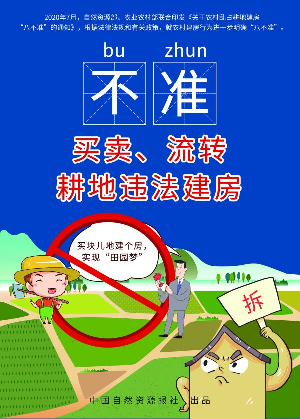 農(nóng)村亂占耕地建房“八不準(zhǔn)”高清海報(bào)來了
