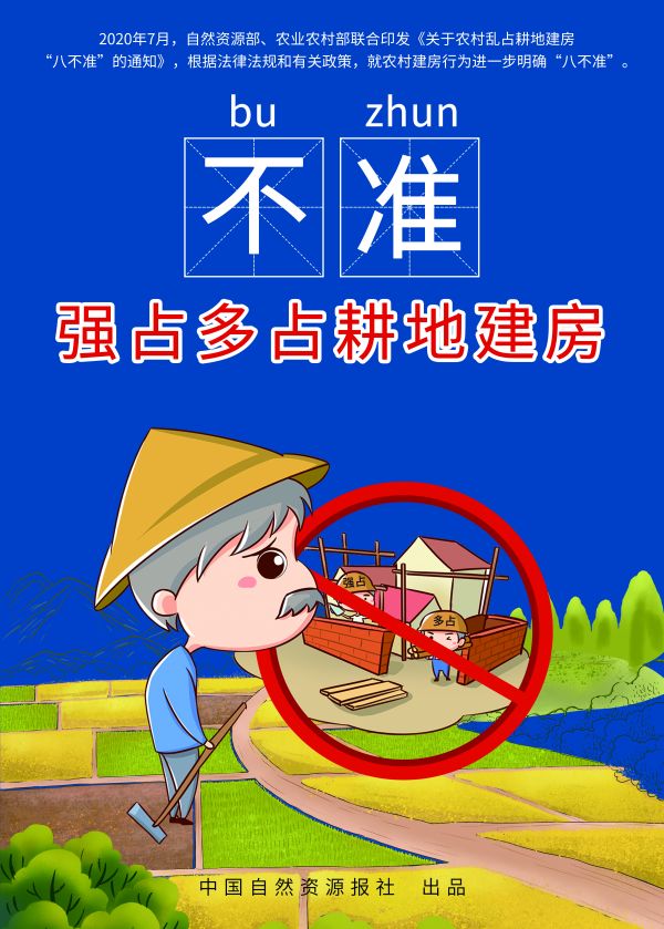 農(nóng)村亂占耕地建房“八不準(zhǔn)”高清海報(bào)來了