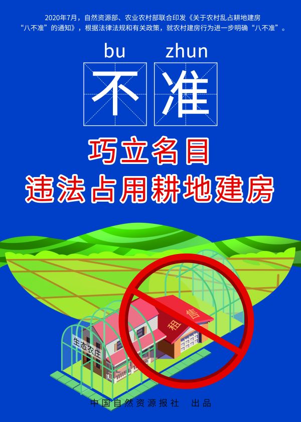 農(nóng)村亂占耕地建房“八不準(zhǔn)”高清海報(bào)來了