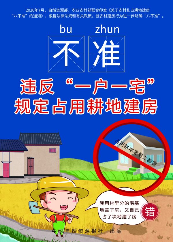 農(nóng)村亂占耕地建房“八不準(zhǔn)”高清海報(bào)來了