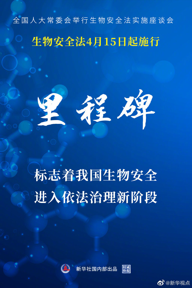 里程碑！生物安全法將自4月15日起施行