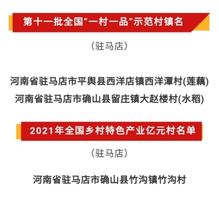 全國(guó)名單！駐馬店這些村鎮(zhèn)上榜