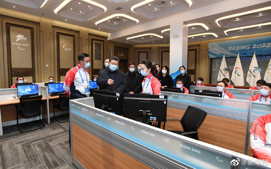 習(xí)近平在北京考察冬奧會、冬殘奧會籌辦備賽工作