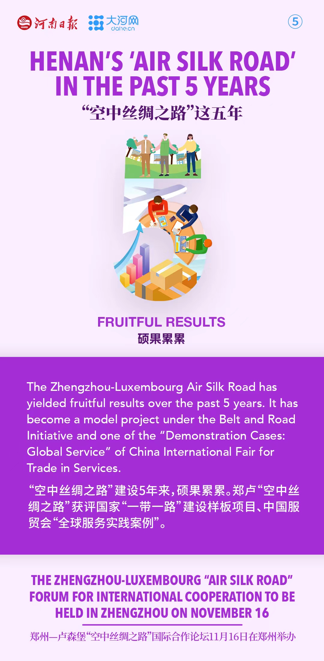 雙語海報丨“空中絲綢之路”這五年