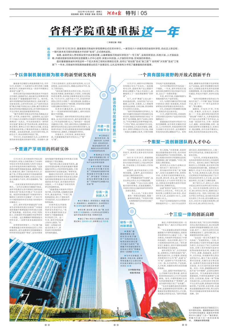  特刊 | 省科學(xué)院重建重振這一年