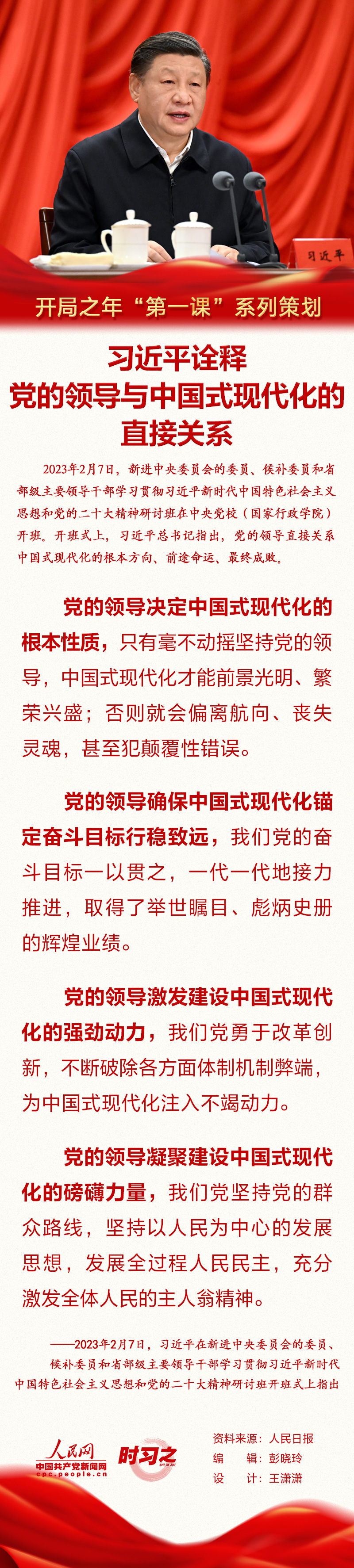 開局之年“第一課”系列策劃  習(xí)近平詮釋黨的領(lǐng)導(dǎo)與中國式現(xiàn)代化的直接關(guān)系