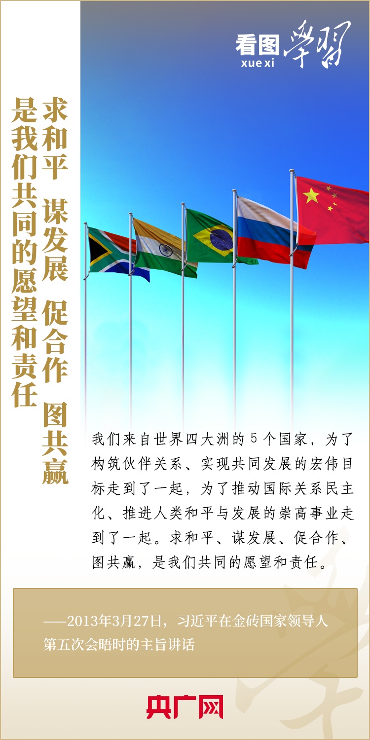 看圖學(xué)習(xí) | 金磚國家是守望相助的大家庭、合作共贏的好伙伴