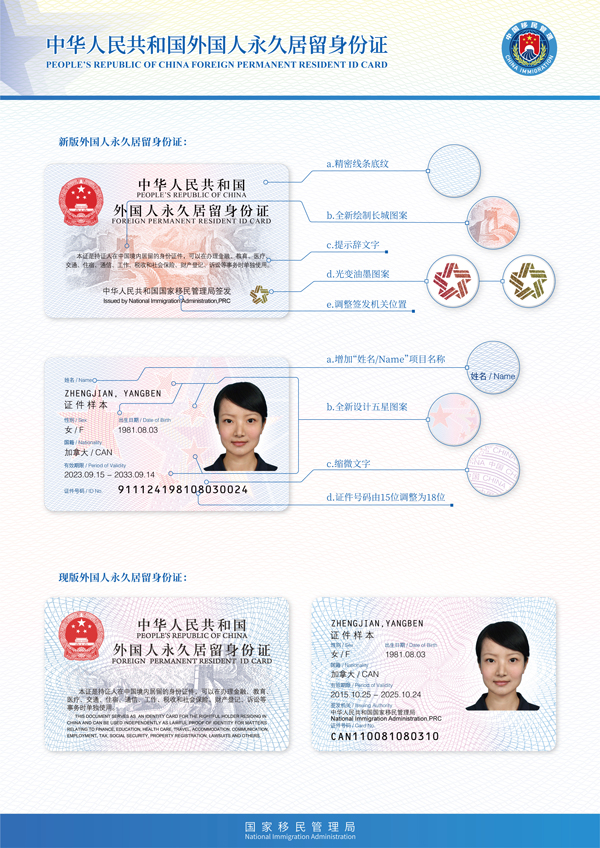 國(guó)家移民管理局：新版外國(guó)人永久居留身份證12月1日簽發(fā)啟用