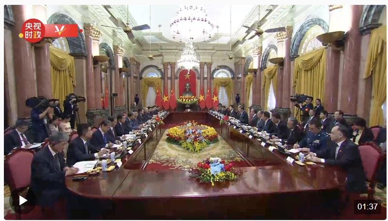 獨(dú)家視頻丨習(xí)近平同越南國家主席武文賞舉行會談