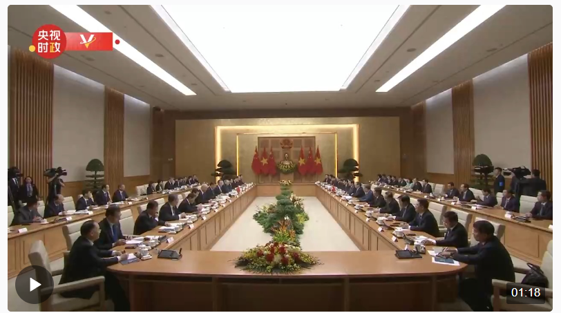 獨(dú)家視頻丨習(xí)近平會(huì)見(jiàn)越南總理范明政