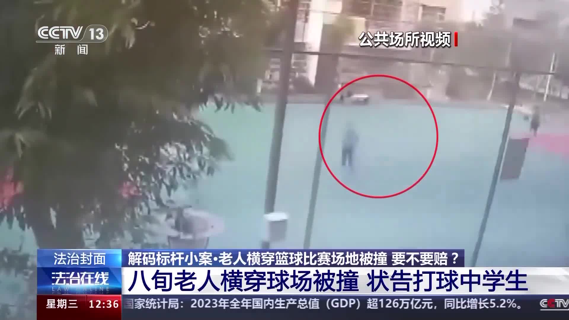 老人橫穿籃球比賽場地被撞要不要賠？法院判決→