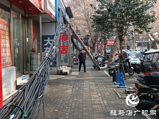 駐馬店：大雪致線桿斷裂線纜垂落 多部門聯(lián)動(dòng)消除隱患