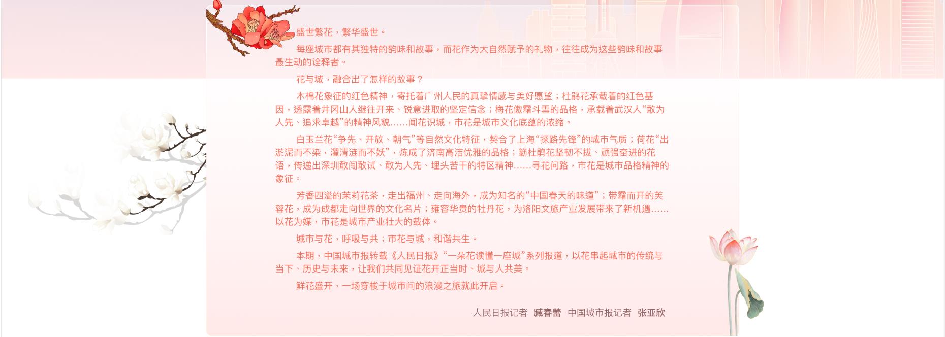 一朵花讀懂一座城