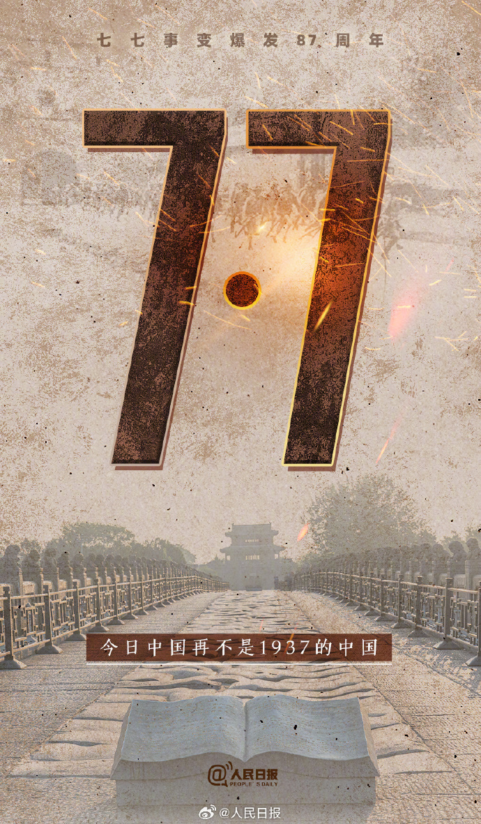 今日中國再不是1937的中國！