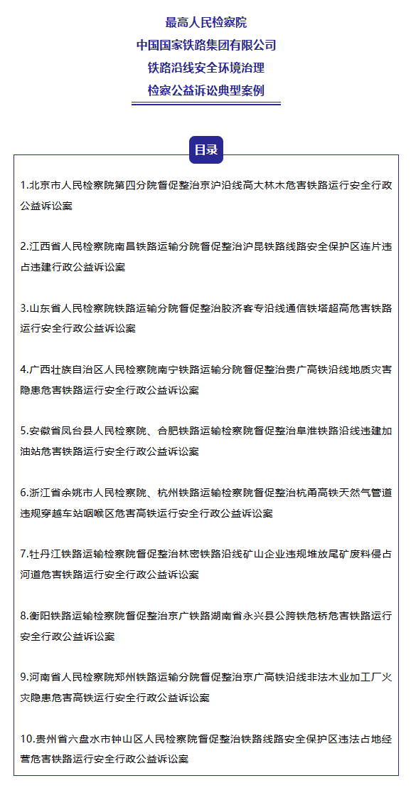 督促消除鐵路沿線安全隱患！最高檢、國(guó)鐵集團(tuán)發(fā)布典型案例