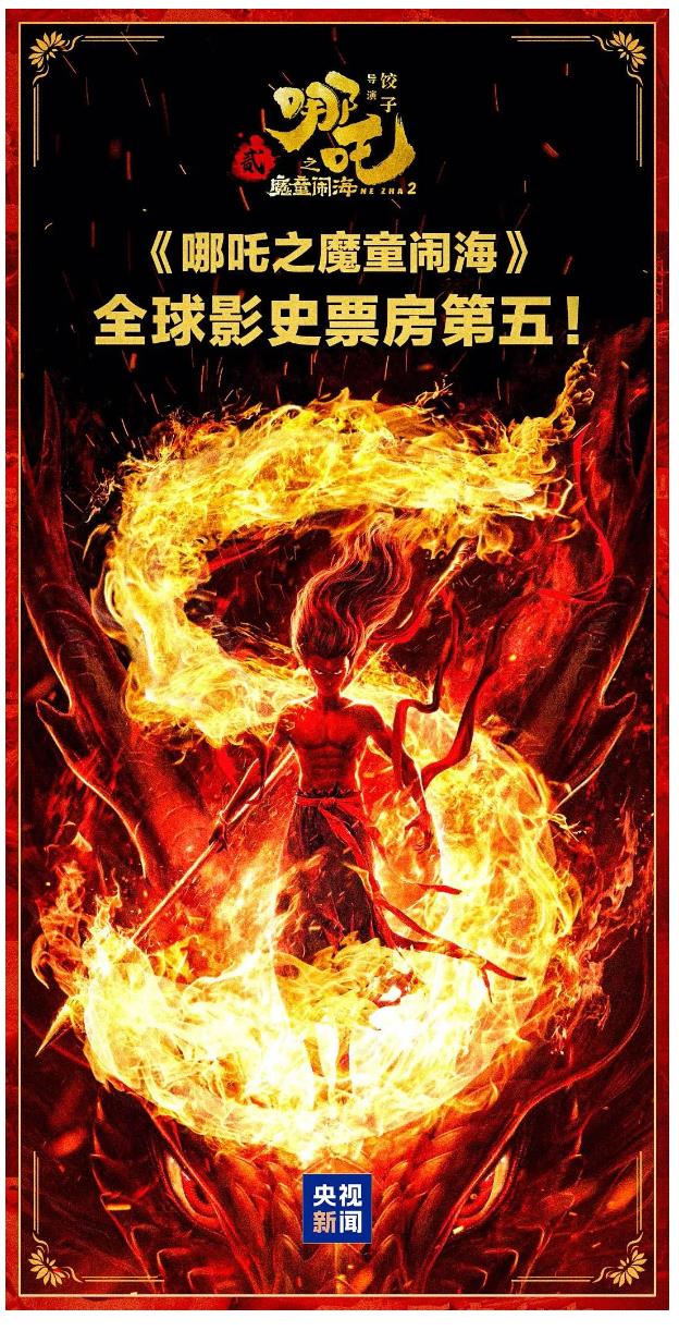 《哪吒2》，全球前5！