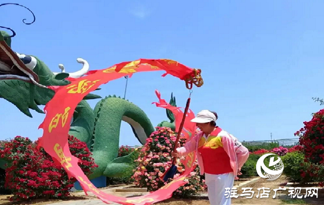 泌陽(yáng)彩帶舞龍隊(duì)“舞”進(jìn)南陽(yáng)月季園 共赴文化交流之約