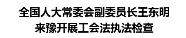 全國人大常委會副委員長王東明來豫開展工會法執(zhí)法檢查