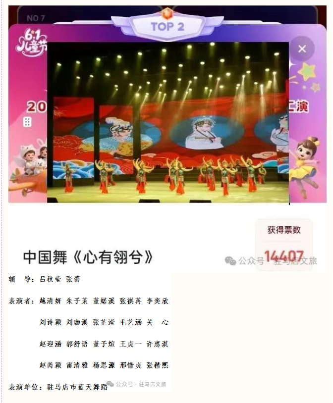 【名單公布】2025年駐馬店市慶“六·一”少兒文藝匯演網(wǎng)絡最受歡迎節(jié)目與主持人評選結(jié)果出爐