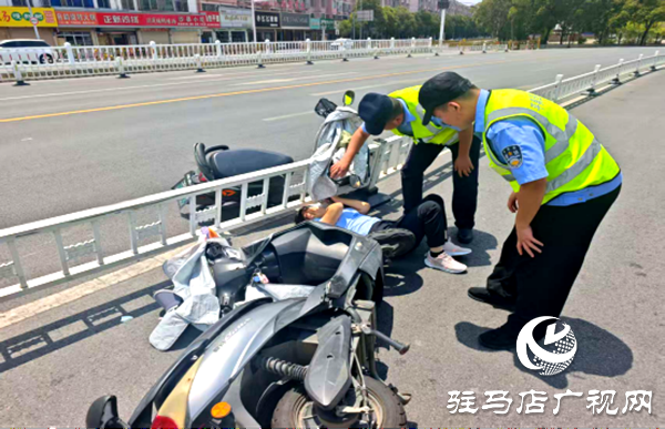 巡邏途中遇傷者,平輿巡防隊(duì)員高溫下筑起安全屏障