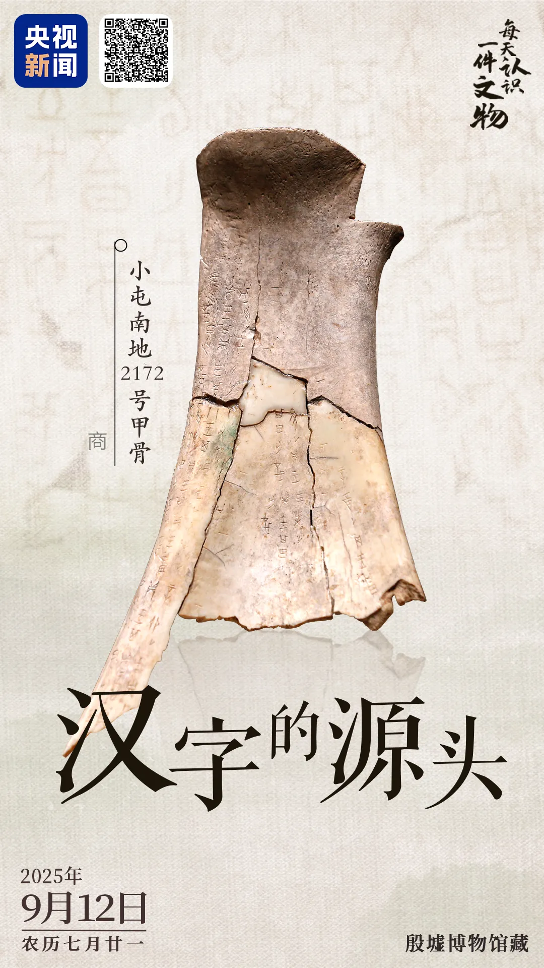 文博日歷丨透過這片“明星甲骨”，一起尋找漢字的源頭！
