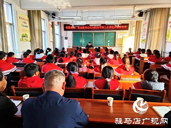 平輿縣委常委、政法委書記代向陽為縣古槐二小師生講授思政課