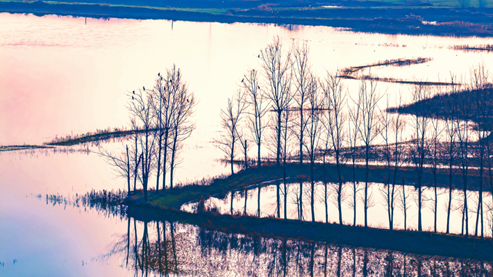 縣區(qū)動態(tài)|湖鏡映霞彩 落日醉余暉