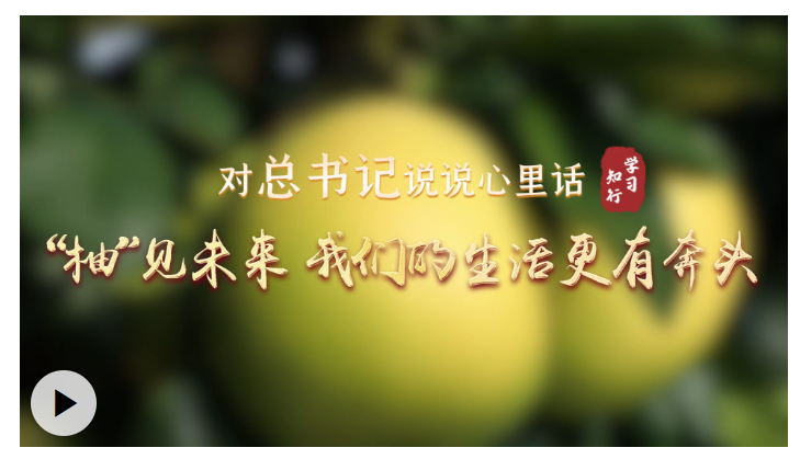 對(duì)總書(shū)記說(shuō)說(shuō)心里話丨“柚”見(jiàn)未來(lái) 我們的生活更有奔頭